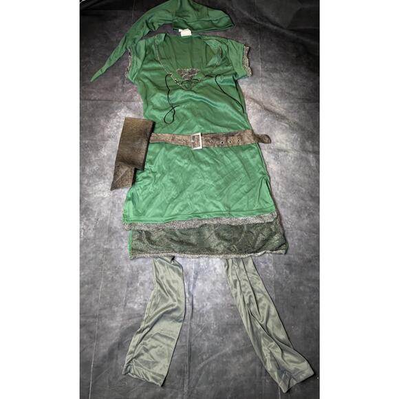 Woodland Huntress Adult Halloween Costume Robin Hood Zelda Size M 8-10 - Picture 3 of 6